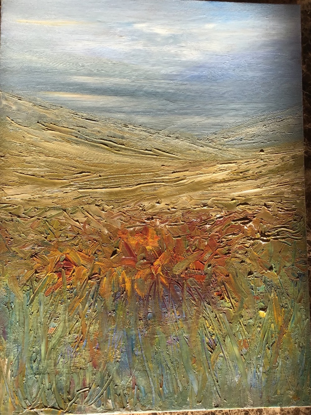 Original oil painting Mountain landscape